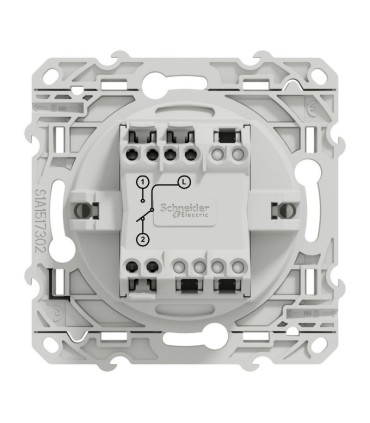 Poussoir Lumineux Blanc Schneider Electric Odace poussoir basse consommation