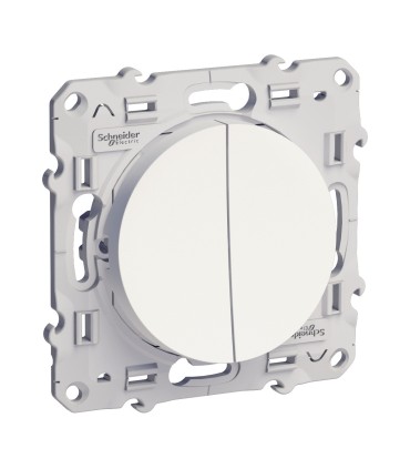 Double Poussoir Blanc Schneider Electric Odace poussoir blanc