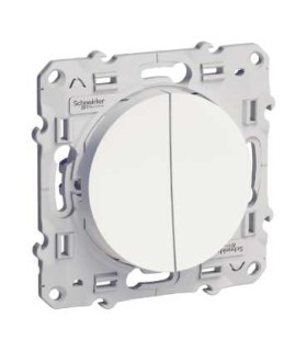 Interrupteur Double Va et vient Blanc Schneider Electric Odace