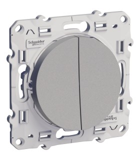 Interrupteur Double Va et vient Alu Schneider Electric Odace