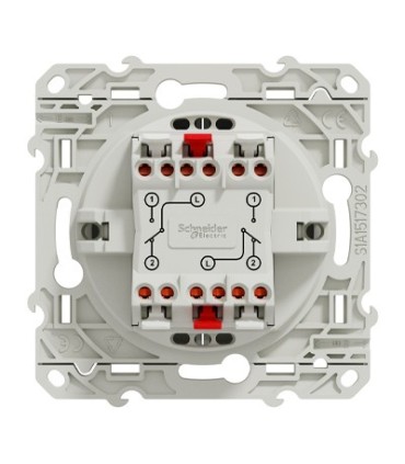 Interrupteur Double Va et vient Alu Schneider Electric Odace