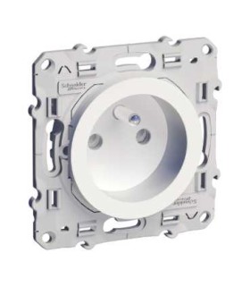 Prise de courant 2P+T Blanc Schneider Electric Odace à Connexion Rapide