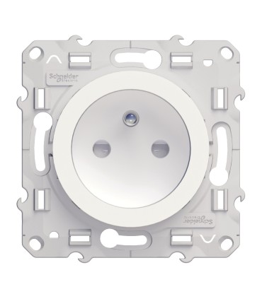 Prise de courant 2P+T Renovation Blanc Schneider Electric Odace à connexion rapide
