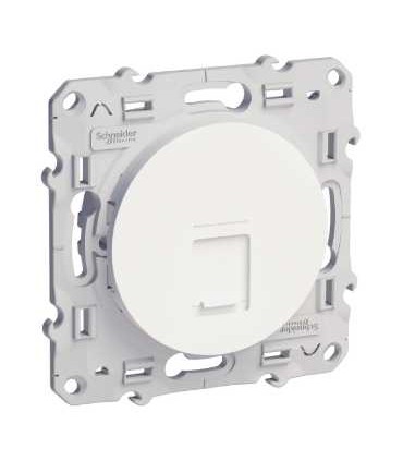 Prise RJ45 Odace Schneider Electric, Grade 1 téléphone et informatique, Blanc