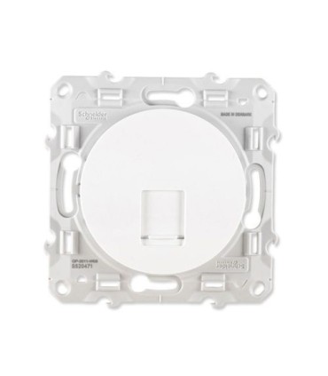 Prise RJ45 Odace Schneider Electric téléphone Grade 1 Blanc