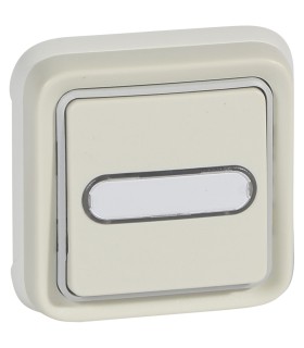 Poussoir NO + NF lumineux Prog Plexo complet encastré blanc - 10 A / Legrand