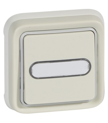 Poussoir NO + NF lumineux Prog Plexo complet encastré blanc - 10 A / Legrand