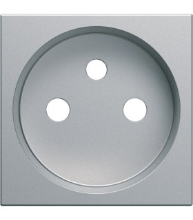Enjoliveur prise de courant 2 pôles + terre gallery titane / Hager