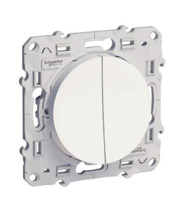 Interrupteur Double Va et vient Lumineux (1 avec LED, 1 sans) Blanc Schneider Electric Odace