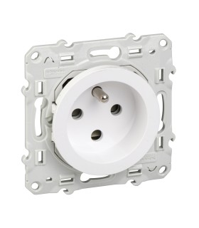 Prise de courant 2P+T à détrompage Odace Schneider Electric