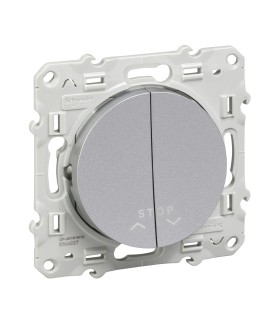 Double Poussoirs Odace Schneider pour volets roulants 2 boutons avec fonction Stop Alu