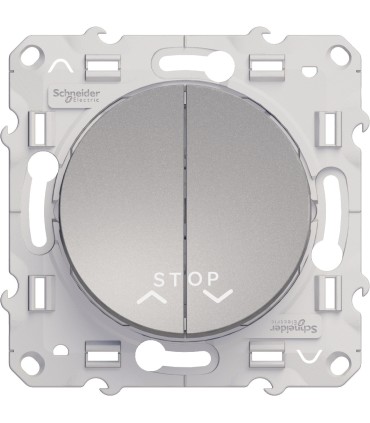 Double Poussoirs Odace Schneider pour volets roulants 2 boutons avec fonction Stop Alu