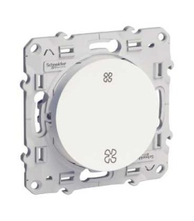 Commande VMC Odace Schneider Electric sans position arrêt Blanc