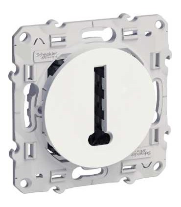 Prise Téléphone Odace en T Blanc