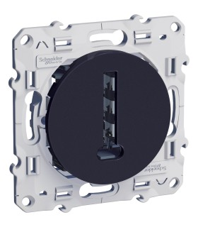Prise de téléphone Odace Schneider Electric en T 8 contacts, Anthracite