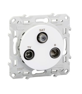Prise TV / FM / SAT Odace Schneider Electric Blanc