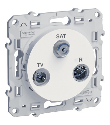 Prise TV / FM / SAT Odace Schneider Electric Blanc