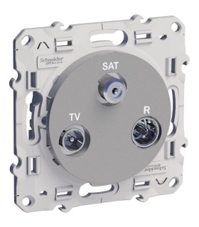 Prise TV / FM / SAT Odace Schneider Electric Alu