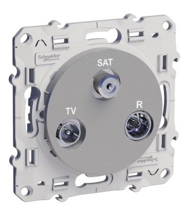 Prise TV / FM / SAT Odace Schneider Electric Alu