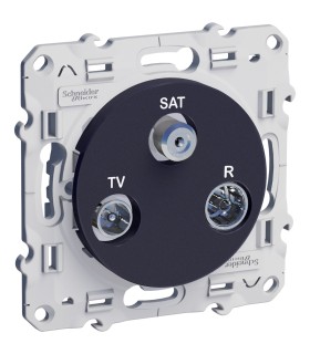 Prise TV/FM/SATOdace Schneider Electric, 1 entrée, Anthracite.