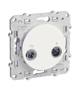 Prise TV / FM Odace Schneider Electric Blanc