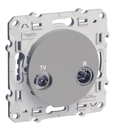 Prise TV / FM Odace Schneider Electric, Alu