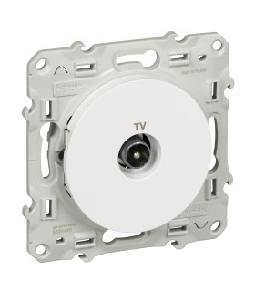 Prise TV simple Odace Schneider Electric Blanc