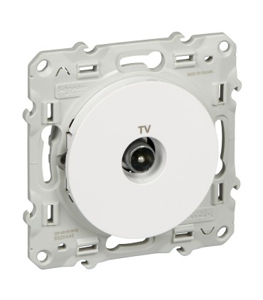 Prise TV simple Odace Schneider Electric Blanc