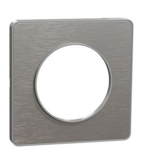Plaque Alu Brossé Odace Touch 1 Poste avec liseré alu