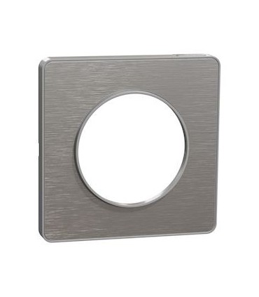 Plaque Alu Brossé Odace Touch 1 Poste avec liseré alu