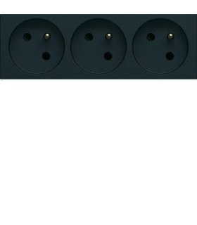 Prise de courant triple speciale goulotte gallery 2P+T 16A night