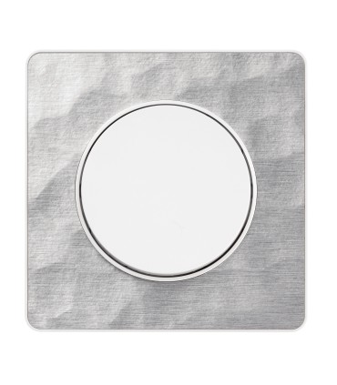 Plaque Alu Martelé Odace Touch 1 Poste avec liseré blanc