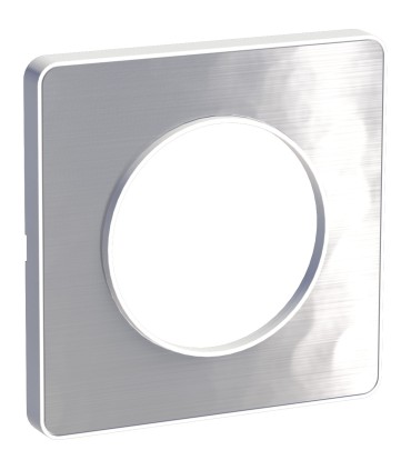 Plaque Alu Martelé Odace Touch 1 Poste avec liseré blanc