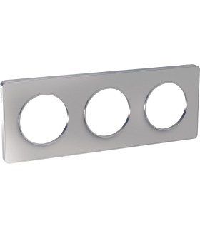 Plaque Alu Odace Touch 3 Postes Schneider Electric entraxe 71 mm