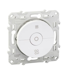 Commande VMC Odace avec position arrêt Schneider Electric Blanc