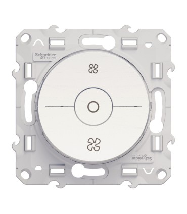 Commande VMC Odace avec position arrêt Schneider Electric Blanc