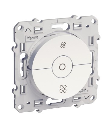 Commande VMC Odace avec position arrêt Schneider Electric Blanc