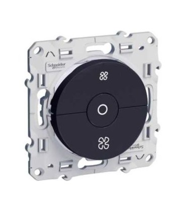 interrupteur VMC Odace avec position arrêt Anthracite