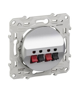 Prise HP (haut-parleurs)  Odace Schneider Electric Alu