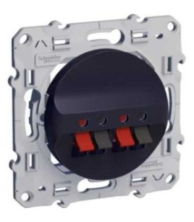prise haut-parleurs 2 sorties Odace Schneider Electric Anthracite