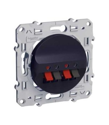 prise haut-parleurs 2 sorties Odace Schneider Electric Anthracite