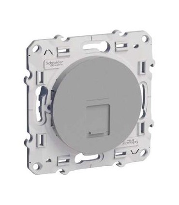 Prise RJ45 téléphone et informatique Odace Schneider Electric Grade 1 Aluminium