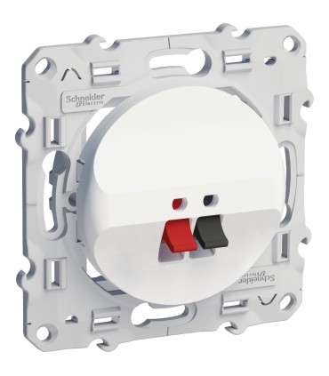 Prise haut-parleurs Odace Schneider Electric 1 sortie, Blanc