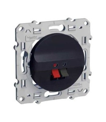 prise haut parleur Odace Schneider Electric 1 sortie Anthracite