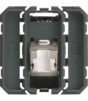 Prise RJ45 gallery cat.6A STP 2 modules incliné a 45°