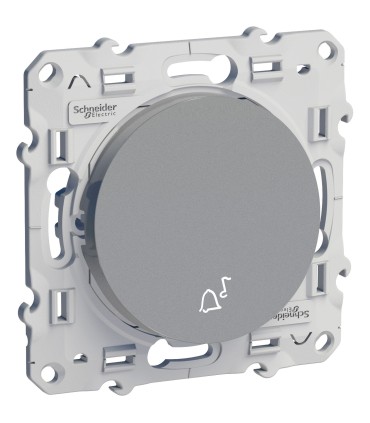 Poussoir avec symbole carillon Odace Schneider 10 A Alu