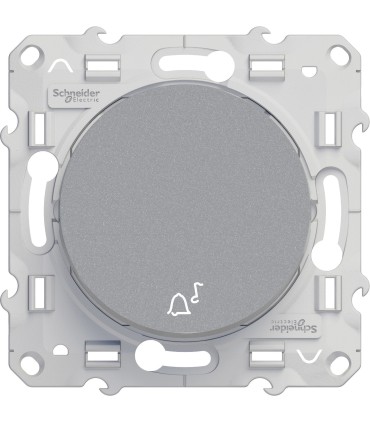 Poussoir avec symbole carillon Odace Schneider 10 A Alu