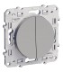 Interrupteur Double Va et vient et Poussoir  Odace Schneider Electric Alu