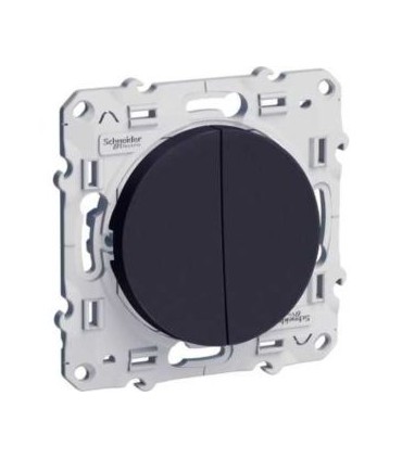 va-et-vient + poussoir 10 A Odace Schneider Electric   Anthracite