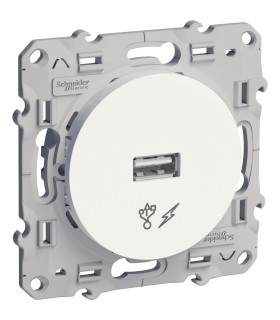 Prise alimentation USB 5V Odace Schneider Electric Blanc